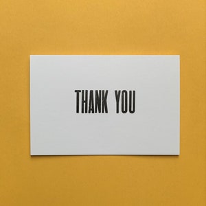 BEDANKT » Handgeprinte boekdrukkaart met stijlvolle typografie voor elke gelegenheid