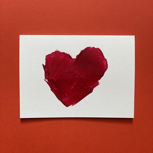 Cartão LOVE HEART HANDPAINTED » Cartão tipográfico pintado à mão » Cada um é único » Cartão clássico e elegante