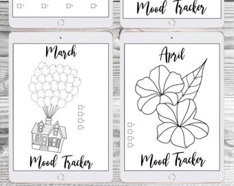 Digital/Printable mood tracker inserts