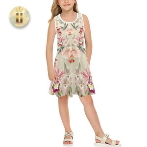 Girl&#39;s Orchid Botanical Sleeveless Dress