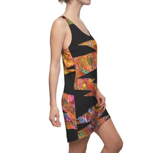 Women's Racerback Dress, Boho, Hippy Style, Noir Landscape, Minidress image 6