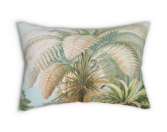 Vintage Palm Tree Spun Polyester Lumbar Pillow