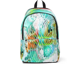 Turquoise Abstract Swirl Backpack