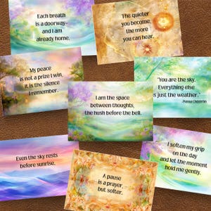 Printable Affirmation Cards for Inner Peace | Mindfulness Quote Cards | Spiritual Art Deck | Digital Download
