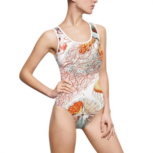 Women&#39;s One-Piece, Botanical, Jellyfish, Cottagecore, Classic One-Piece Swimsuit