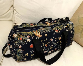 Vintage Botanical, Cottagecore Duffle Bags