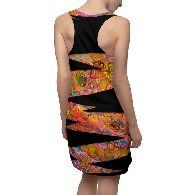 Women's Racerback Dress, Boho, Hippy Style, Noir Landscape, Minidress image 7