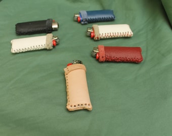 Bic Lighter Covers, handsewn leather, Lighter Cover,