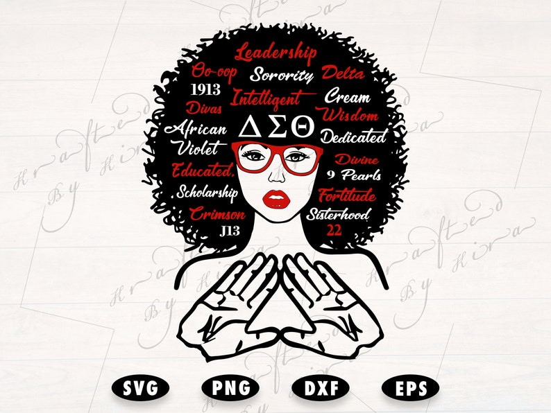 Download Delta Sigma Theta Sorority svg Afro Woman Glasses svg Black | Etsy