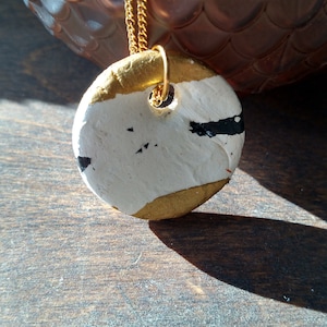 Handmade, handpainted clay necklace