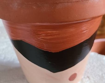 Hand painted terra Cotta pot