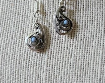 Silver charm earrings