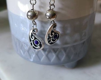 Silver charm earrings