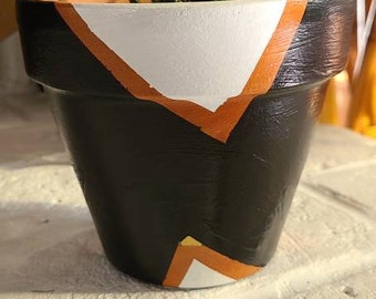 Hand painted terra Cotta pot