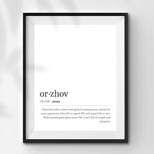 INSTANT DOWNLOAD Magic the Gathering Color Combos Orzhov (White/Black) Definition Digital Download Print Wall Decoration