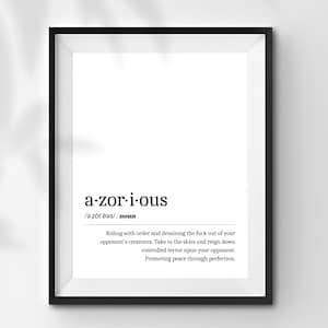 INSTANT DOWNLOAD Magic the Gathering Color Combos Azorious (Blue/White) Definition Digital Download Print Wall Decoration
