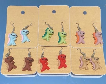 T-Rex Dinosaur Dangling Earrings