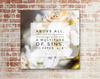 Bible Verse Word Art Canvas Print