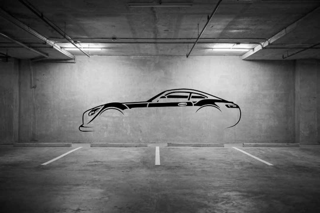 Silhouette of AMG GT Garage Wall Decal Etsy