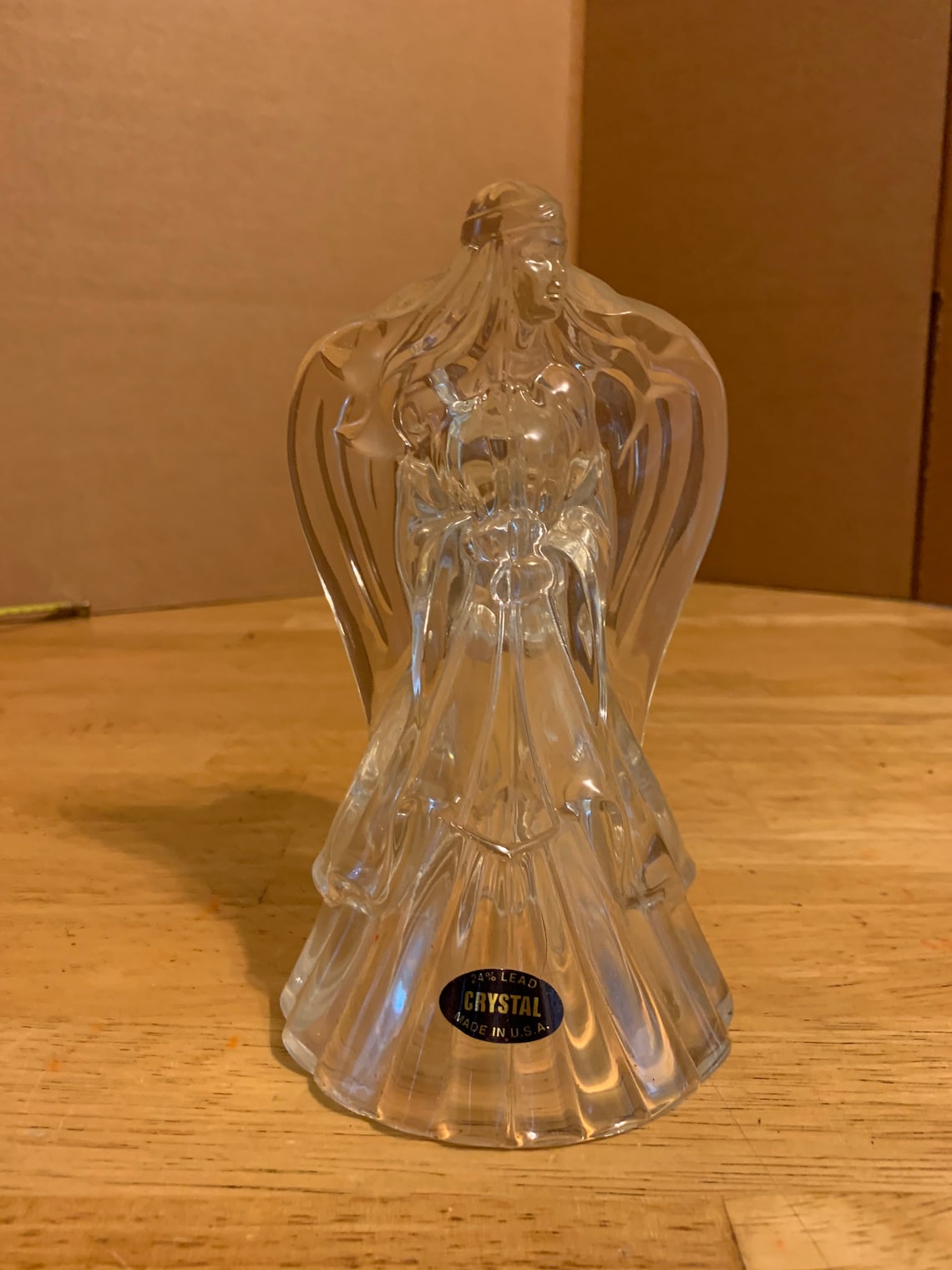 Vintage Clear 24 Lead Glass Angel Candle Holder Etsy