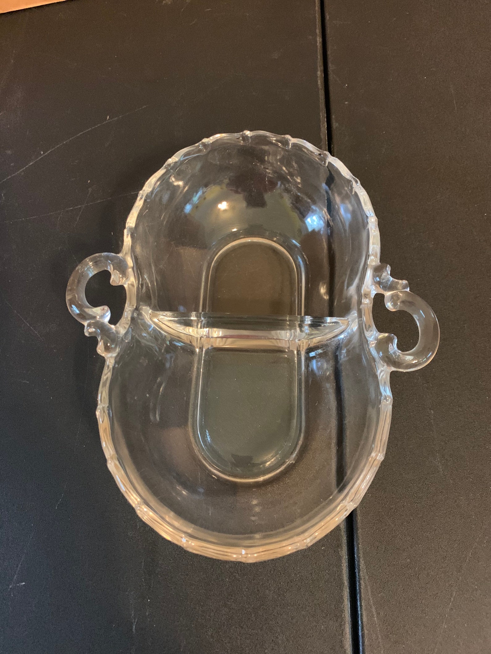 Vintage Clear glass separated condiment dish Etsy