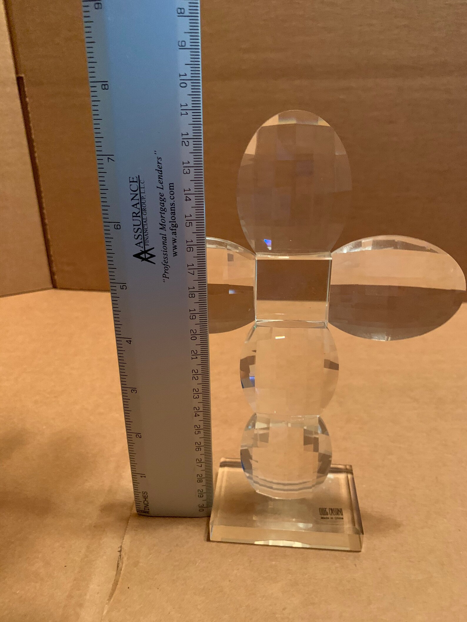 Oleg Cassini Diamond Cut Crystal Glass Cross Figurine Etsy