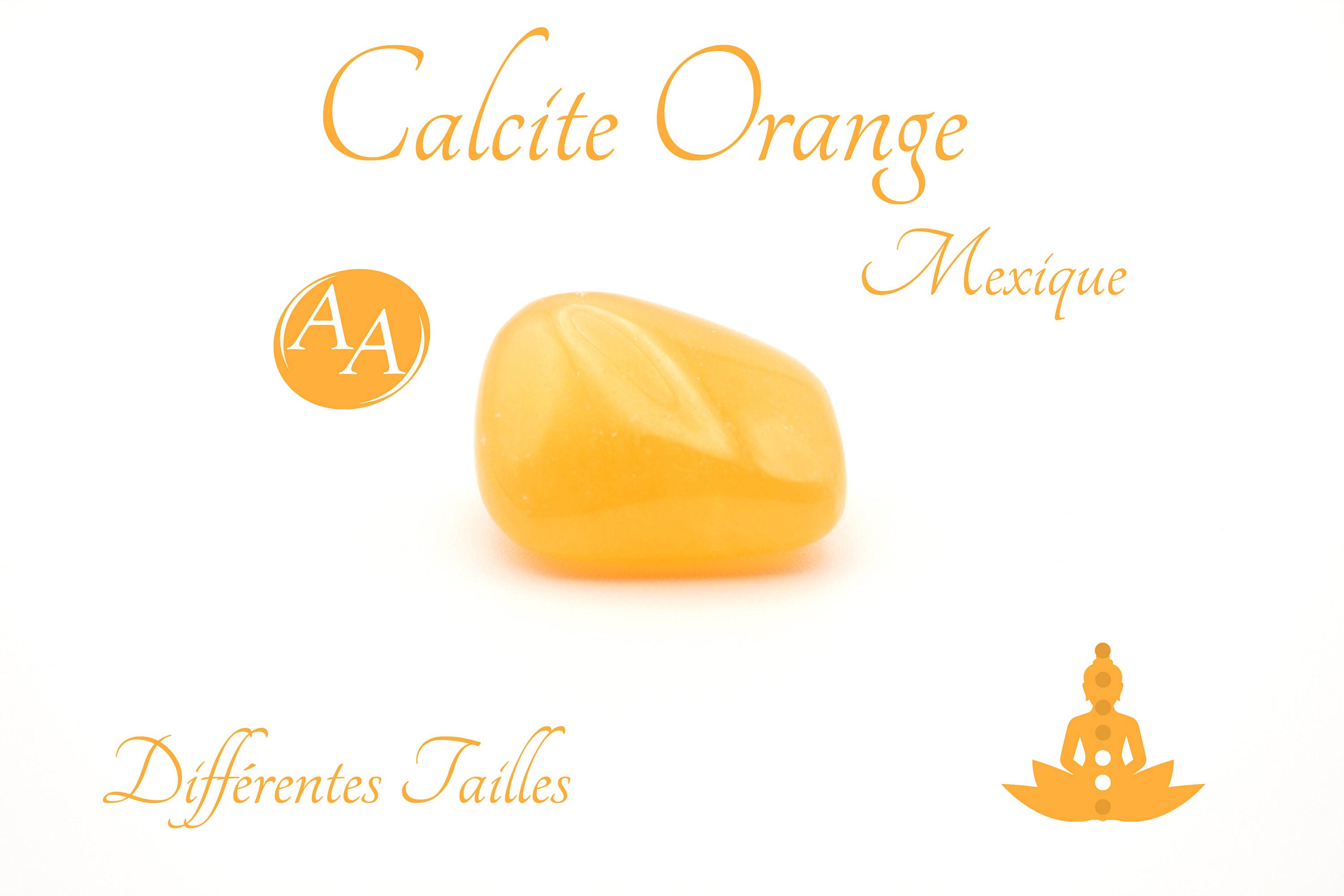Calcite Orange Du Mexique - Pierre Roulée Qualité Aa