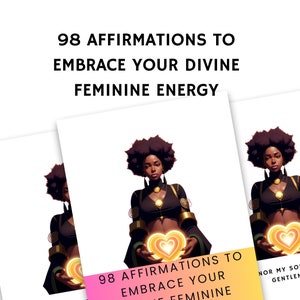 Umarme weibliche Energie Affirmationen 98 Affirmationen für weibliche Energie Druck bereit digitaler Download