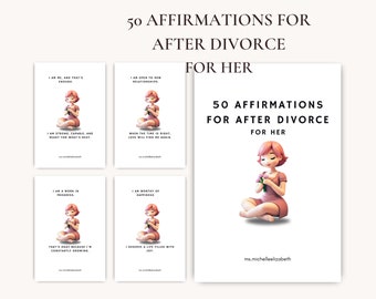 Divorce Healing Affirmation Cards for Her (Digital Download)