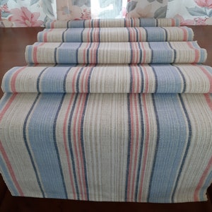 Vintage geweven linnen tafelloper, tafeltopper, tafeldressing, tafel linenes, Scandinavische vintage textiel decors (F-7)