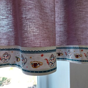 Cortina de café de cocina vintage, cortina de café de algodón grueso, cortina de cenefa vintage, cortina de café escandinava, decoración de cocina (F8)