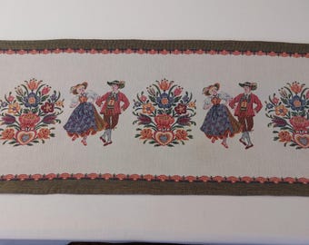 Camino de mesa tejido a mano tradicional austriaco, adorno para mesa, mantel, bufanda de tocador (F7)