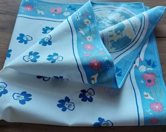 Collectible Vintage Swedish Tablecloth , Retro Tablecloth