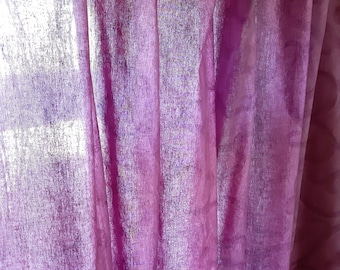 2 pieces Sheer Vintage purple cotton print curtain panels , Curtains vintage, room curtains, bedroom night curtains , sheer curtains (F-8)