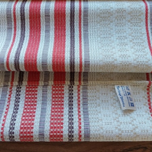 Zweedse vintage Borlänge Väveri geweven linnen tafelloper, Vintage linnen tafelblad, Scandinavische linnen tafelloper (F2)