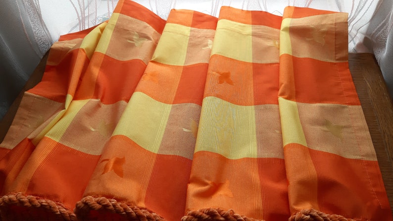 curtains vintage Summer valance curtain cafe curtain Vintage Orange Yellow kitchen valance curtain F-1 Easter valance curtain