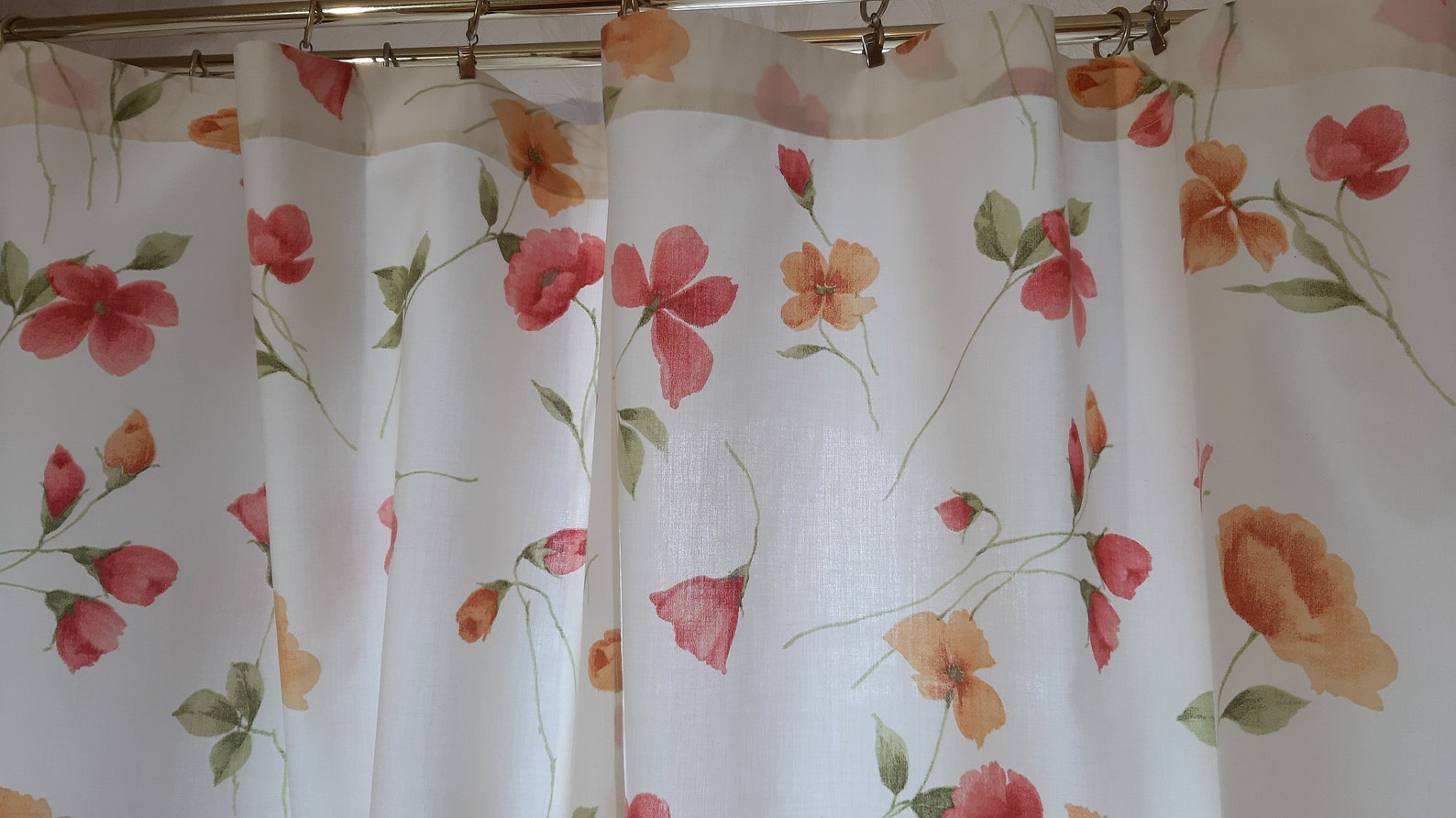 Vintage 2 Stück florale Kurze Dünne Baumwolldruck Vorhänge für | Etsy