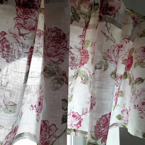 Vintage floral Baumwolle Druck Stoff Valance Vorhang, floral Valance Vorhänge, floral Café Vorhänge, Vorhänge Vintage, Valance (F-9)