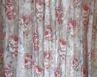 Cortinas florales grandes, 2 piezas algodón vintage - Imprima cortinas florales para una sola ventana, cortinas vintage, cortinas, cortinas nocturnas (F-1)