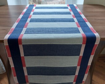Corredor de mesa de algodón grueso tejido a mano vintage, topper de mesa, vestidor de mesa, textil hogar vintage escandinavo (F2)