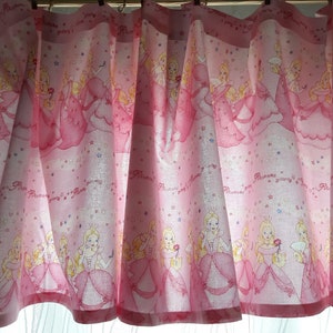 Vintage Wide Pink Princes Party cotton - print valance curtain , pink valance, Kids room valance curtain , kids room curtain , valance (F-9)