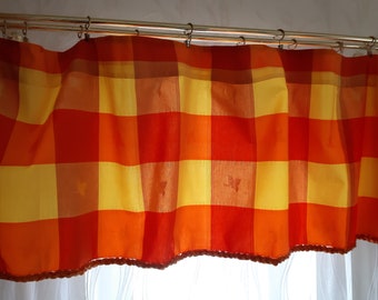 Vintage Orange gelb Küche Valance Vorhang - Café Vorhang, Sommer Valance Vorhang, Ostern Valance Vorhang, Vorhänge Vintage (F-1)