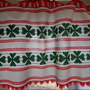 Vintage woven acrylic valance curtain, vintage cafe curtain, vintage kitchen curtain, Scandinavian valance curtain (F8)
