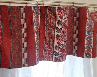 Vintage Double cotton print fabric decorative valance curtain , vintage valance, retro valance curtain ,retro curtains , cafe curtain (F-8)