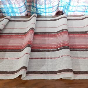 Linen Woven Pink Brown White Scandinavian Vintage table runner table topper table mat tablecloth table decor kitchen warming (F-4)