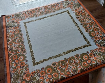 Vintage diseñado por Buhler alfombra cuadrada de algodón estampado floral, decoración de mesa de cocina, diseño vintage, textil escandinavo (F3)
