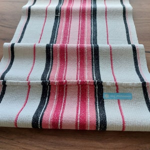 Vintage Geweven linnen Scandinavische tafelloper, tafeltopper, tafeldressing (F8)