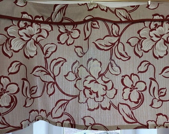 Vintage floral printed cotton valance curtain, kitchen alance, kitchen curtain, vintage cafe curtain, floral curtain (F3)