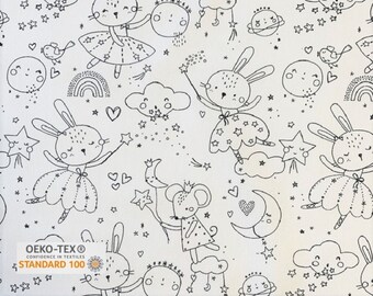 Tissu A Colorier Etsy