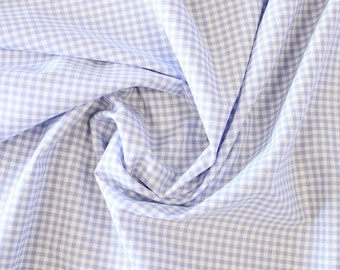 TISSÉ TEINT  coton 93 3 mètres tissu fin carreaux bleu//blanc Tissu a chemise
